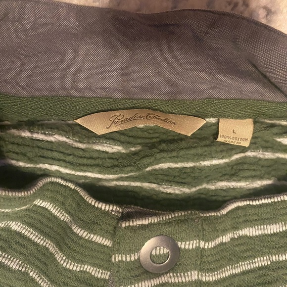 Green Striped Quarter Button Up - Picture 3 of 3